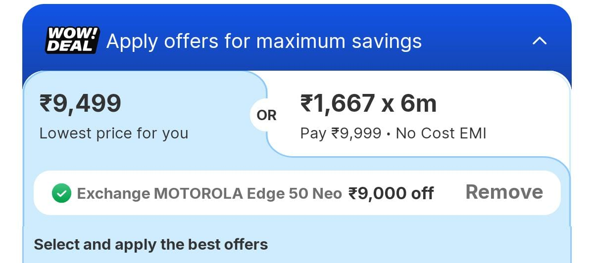 9,499 रुपये में आपका हो जाएगा Moto Edge 60 Fusion, Flipkart एक्सचेंज ऑफर में मिल रहा है ये बड़ा फायदा छवि 228