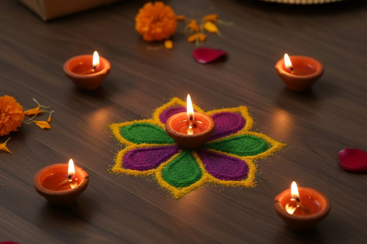 Simple रंगोली डिज़ाइन फॉर दिवाली: दिवाली पर बनाएं ये सिंपल रंगोली डिज़ाइन, रंगों से खिल उठेगा घर का हर कोना 6 सरल रंगोली डिज़ाइन