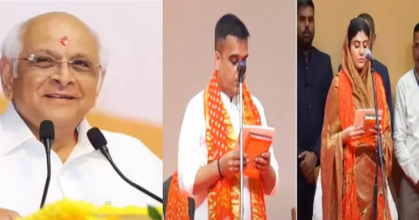 गुजरात में मुख्यमंत्री वही, नई कैबिनेट... हर्ष सांघवी बने डिप्टी सीएम, रीवाबा जाडेजा समेत 26 मंत्रियों ने ली शपथ, 19 नए चेहरे.

