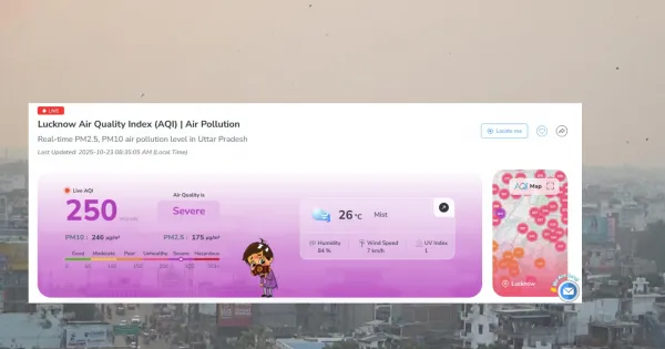 लखनऊ AQI आज: शहर में बढ़ा प्रदूषण...दमघोंटू हवा में पहनें मास्क, जानें कैसे हैं हालात

