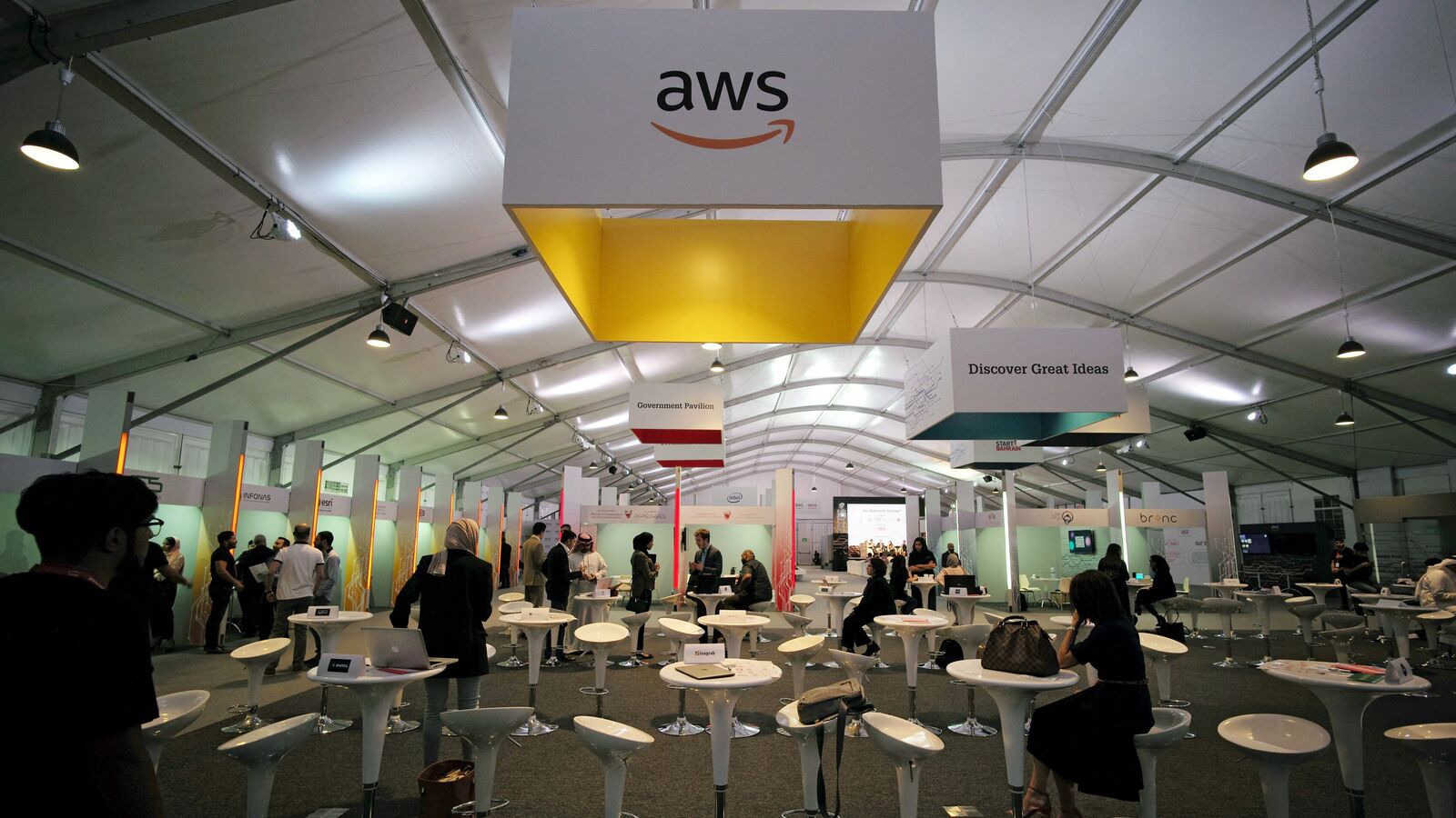 The AWS outage highlights the fragility of global cloud infrastructure, impacting e-commerce, gaming, social media, finance, and AI services. (AWS log is seen at Bahrain Technology Week, after AWS announced the opening of Data Centres in Bahrain by early 2019, in Manama, Bahrain, September 26, 2017. REUTERS/Hamad I Mohammed/File Photo)