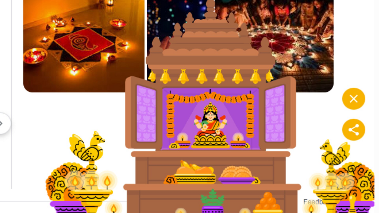 Google Celebrates Diwali with Interactive GIF Featuring Goddess Lakshmi and Diyas.
