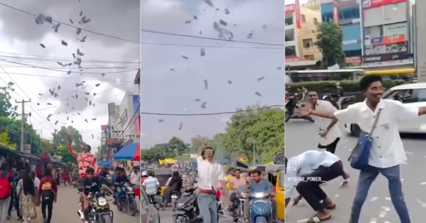 Viral Video: यूट्यूबर ने सड़क पर उड़ाए पैसे, लूटने के लिए दौड़ पड़े लोग

