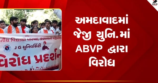 अहमदाबाद की जेजी यूनिवर्सिटी में कार्यकर्ताओं के साथ मारपीट के विरोध में एबीवीपी का प्रदर्शन, देखें वीडियो

