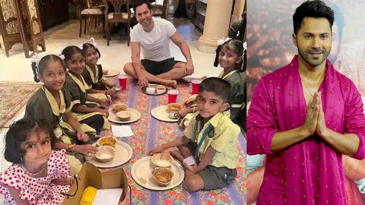 वरुण धवन ने दुर्गा अष्टमी पर किया कन्या पूजन, कंजकों के साथ जमीन पर बैठकर खाया खाना; तस्वीरें साझा करें

