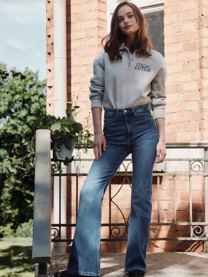 Wide-Leg High-Rise Jeans – Black