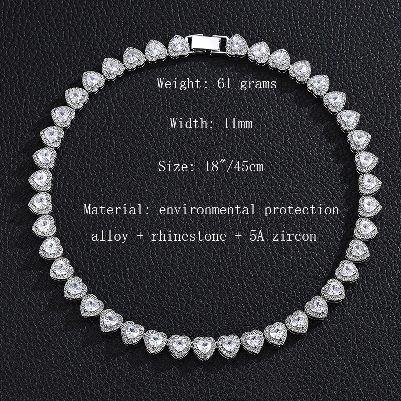 Luxurious And Exquisite Heart-shaped Diamond-set Stainless Steel Necklace For Everyday Matching Fashionable Jewelry - Image 3