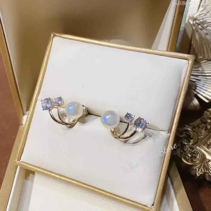 Korean Pearl Earrings for Women Metal Crystal Stud Earrings Niche Design High End Luxury 2025 New Trendy Temperament Earrings - Image 2